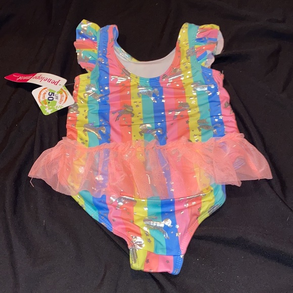 3T Unicorn bathing suit with tutu attached NWT bright colors girls - Picture 7 of 7